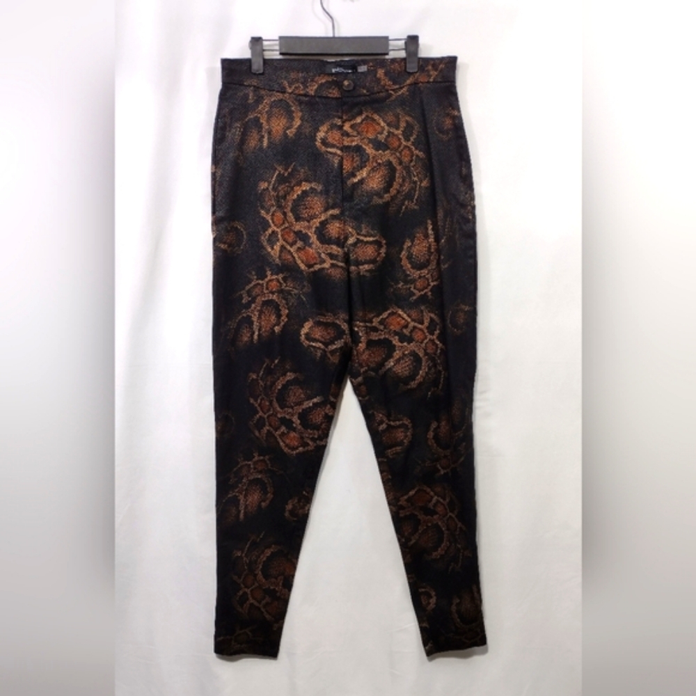 NWT Good Time USA Snakeskin Print Pants Women's XL Brown Boho Grunge Y2K Retro